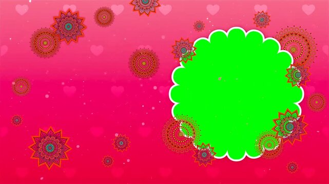Romantic Pink Slideshow Transition with Scalloped Frames, Green Screen Placeholders, and Heart Intro for Wedding Content