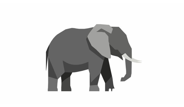 Geometric elephant flat vector illustration modern design