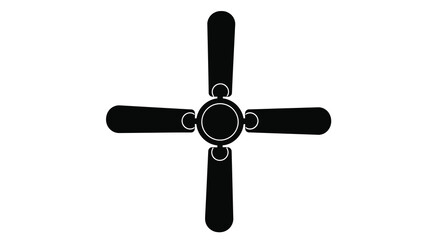 A simple black ceiling fan design stands out as a striking silhouette © APIM02SN