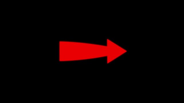 white arrow pointing to side and moving on green screen background loop key remove highlight pointer alpha make transparent flat icon animation . 4k video
