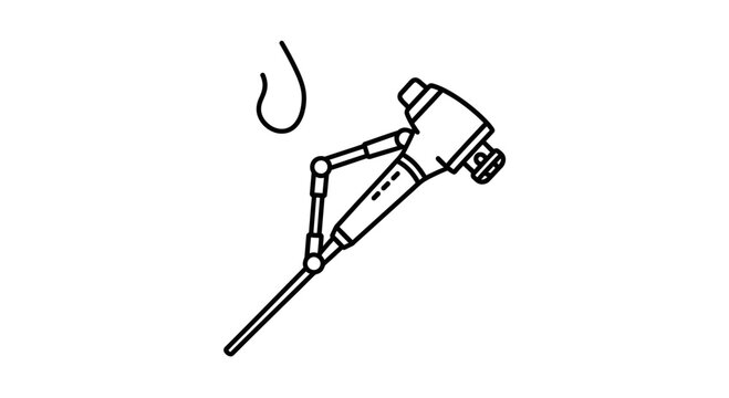 Endoscope Medical Device with Articulated Arm and Hook - Medical Illustration