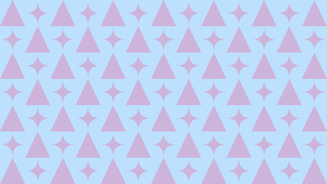 Geometric Pattern: A minimalist geometric pattern featuring alternating triangles and star shapes, creating a visually balanced and modern design with complementary colors.