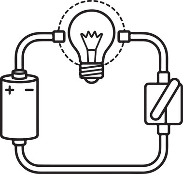 Electronic Circuit with Battery Switch and Light Bulb
