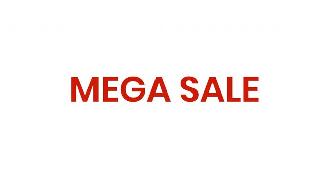 Red Mega Sale promotional text banner design isolated on transparent background.