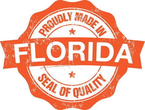 Proudly Made in Florida Vector Rubber Stamp