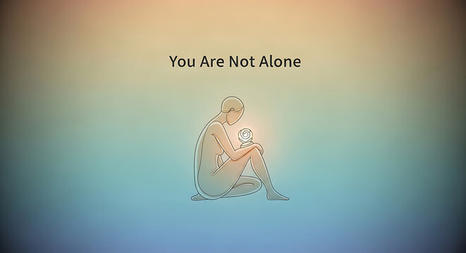 A person sits alone with a teddy bear, feeling comforted and not lonely.