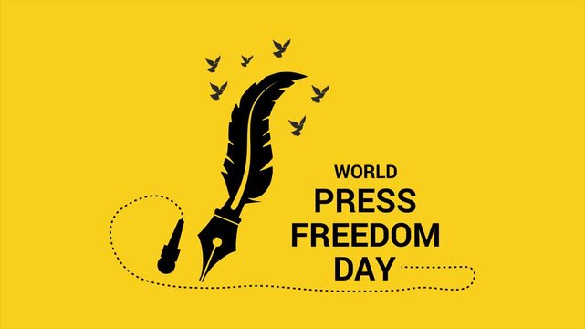 Video animation created to  World Press Freedom Day .Clean vector animation focused on press freedom, democracy, and free speech awareness campaign concept.