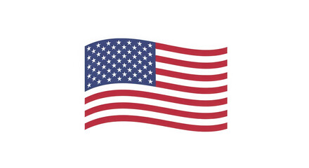 Fototapeta premium Waving american flag isolated on transparent background
