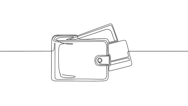 A simple line drawing of a wallet on transparent background