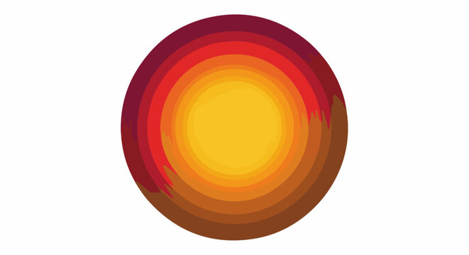 Concentric circles of warm colors, fading from yellow at the center to deep red and brown at the edges
