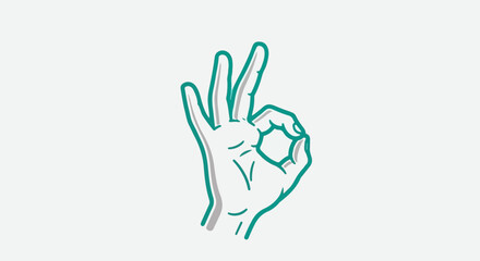Fototapeta premium A stylized hand forms an 