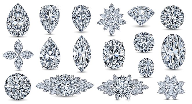 Various Diamond Shapes and diamonds gemstones jewelry pear shape marquise desig