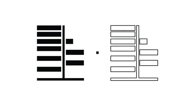 Black and White Bar Graph Comparison Chart Vector