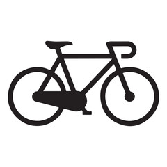 Fototapeta premium Classic bicycle silhouette vector illustration, ideal for sports, recreation, and eco-friendly transportation concepts.