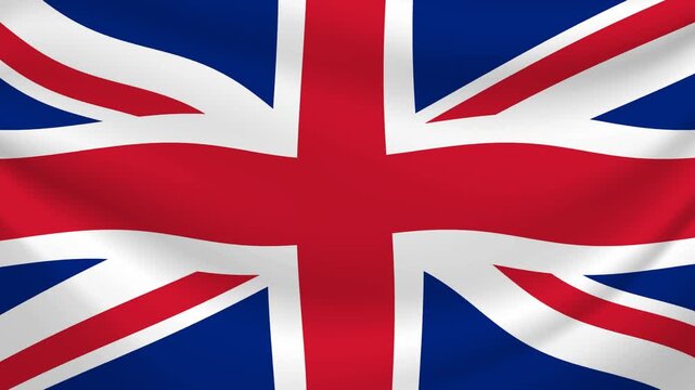 United Kingdom waving flag animation seamless loop. 4k
