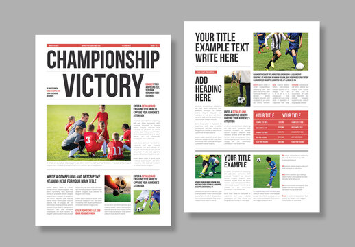 Dynamic Sports Newsletter Template Layout