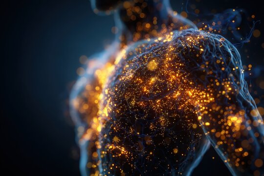 Glowing allergy zones show body reactions to allergens and environmental triggers during different times of year and conditions