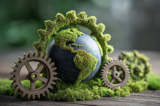 Sustainable environment development goals. green energy and Green business. for bio-economy to limit climate change and global warming. Environmental drive gear technology