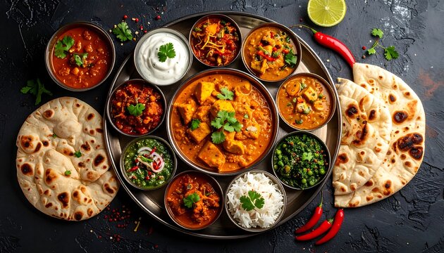 Delicious Indian Cuisine - A Colorful Culinary Feast.