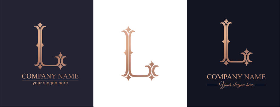 Letter L logo monogram in classic serif style with subtle decorative elements. Clean logotype for personal branding, corporate identity and premium design.
