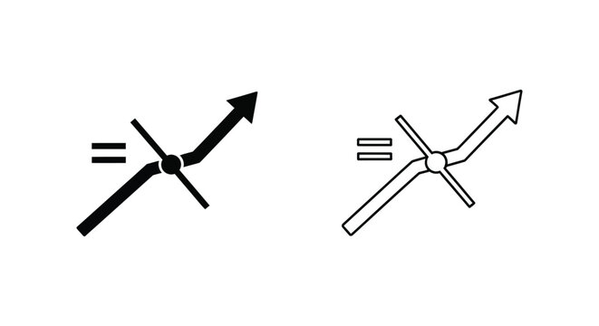 Black and white arrows with equals signs Vector