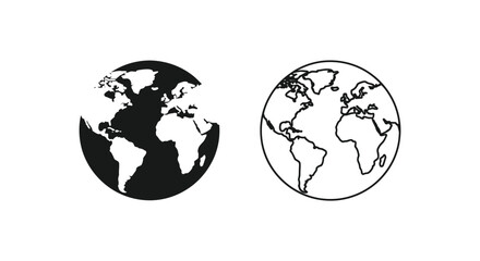 Obraz premium Earth Globe World Map Illustration Vector
