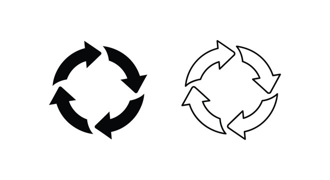 recycling arrows icons set Vector