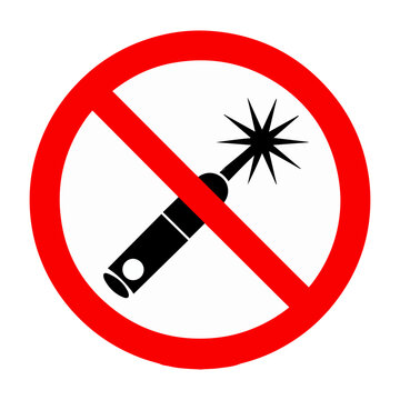 no laser pointer prohibition sign icon