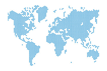 Fototapeta premium Dots world map on white background, A minimalist world map illustration , vector illustration.