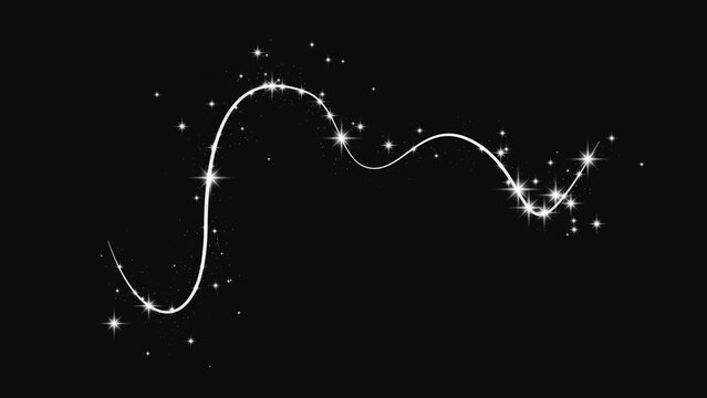 Silver glittering confetti wave and stardust