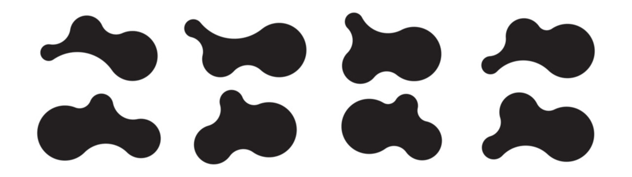 Set of abstract metaball shapes