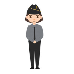 Obraz premium Ministry of Law and Human Rights cartoon character using uniform
