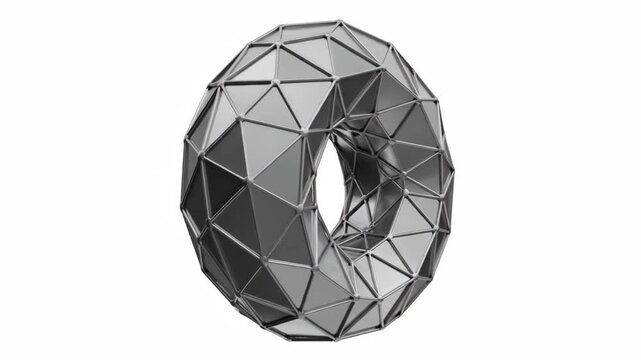 Three-dimensional geometric torus shape with triangular mesh