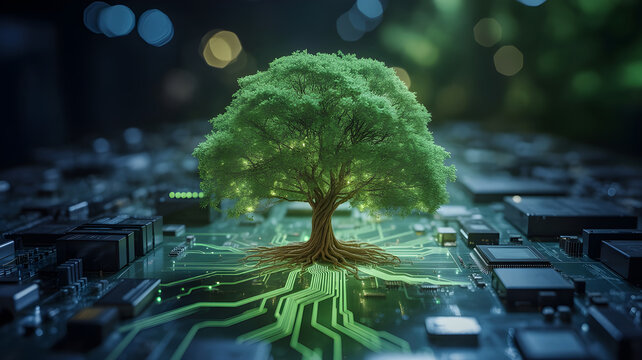 Digital tree of life a fusion of nature and technology