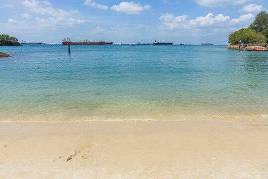 Views of Siloso beach Singapore 
