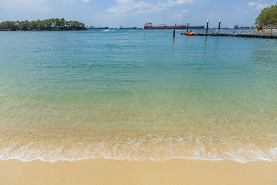 Views of Siloso beach Singapore 