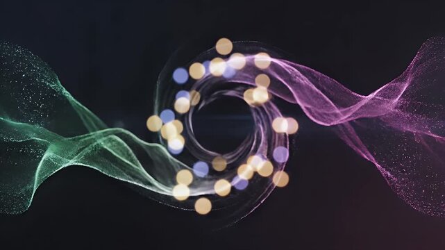 Abstract Bokeh Lights Flowing and Swirling with Energy.