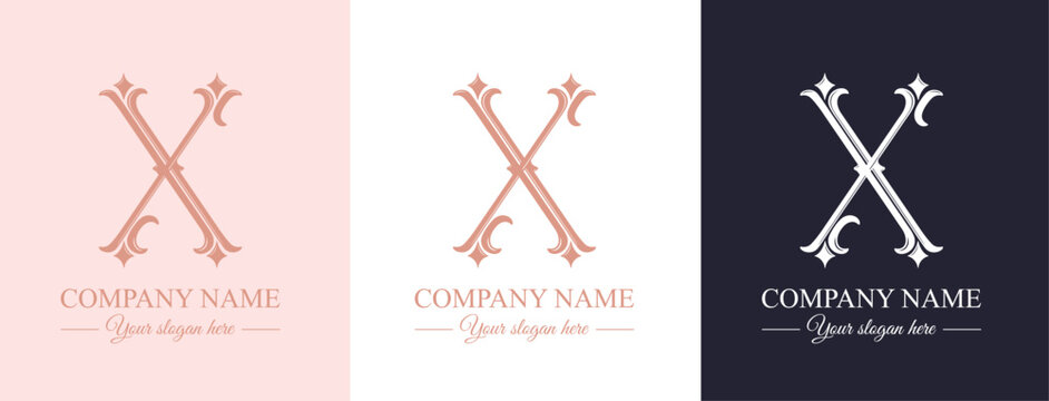 Elegant letter X logo monogram in decorative classic style with refined details. Versatile logotype for personal branding, business identity and premium design.