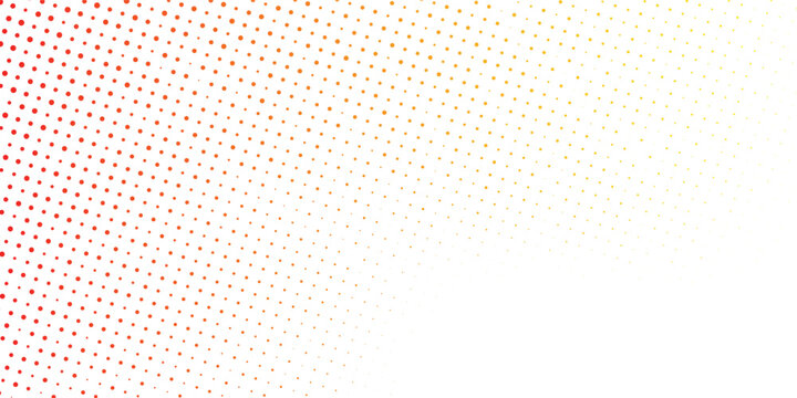 Red and Orange Fire Gradient Halftone Dot Background with Curved Wave Pattern