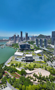 Aerial photography of N &uuml; wa Coastal Park in Shekou Sea World, Nanshan District, Shenzhen