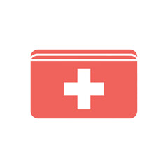 Fototapeta premium An illustration of a first aid kit box with a white cross on red vectorrr 56