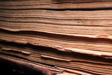 Fototapeta premium Textured stack of aged paper edges