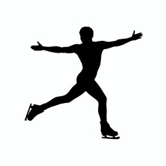 Fototapeta premium An elegant silhouette of a figure skater in motion