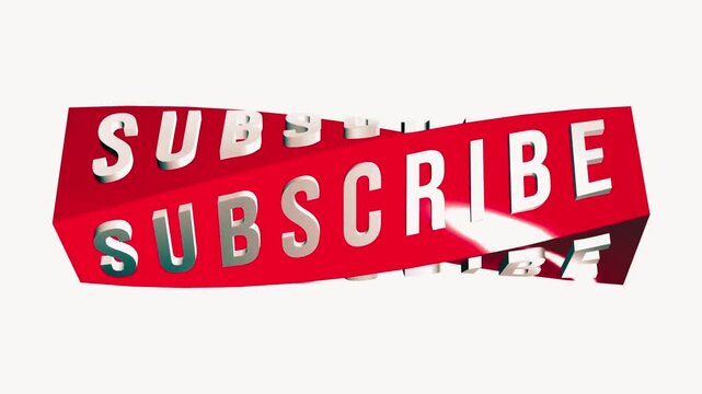3D subscribe button with red background for digital marketing and social media campaigns