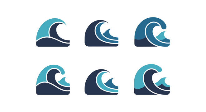 Ocean Wave Break Line art abstract minimal modern illustration