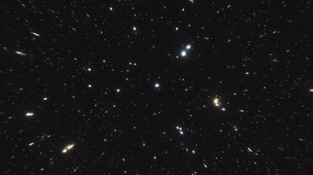 Starry deep space view in realistic style on dark background, concept of cosmic infinity and exploration