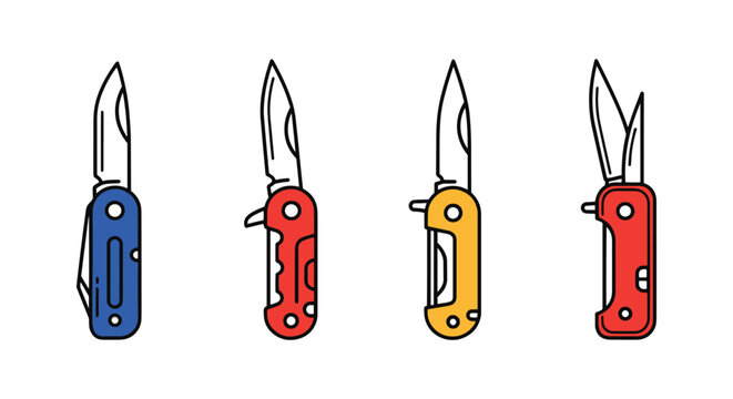 Pocket knife Line art vector abstract minimal illustration