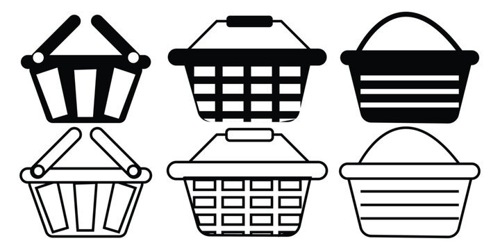 Shopping busket icon in black style isolated on white background vector illustration eps 10.