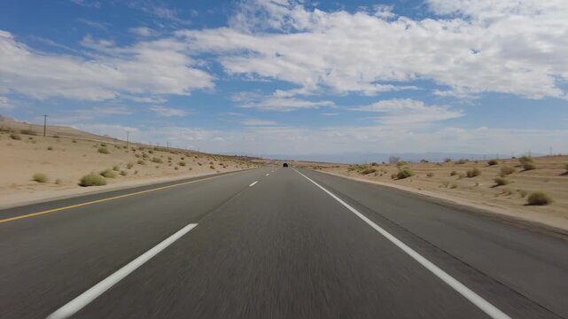395 Scenic Byway North 2 Red Rock Canyon to Ridgecrest 17 Front View MultiCam Driving Plate Sierra Nevada Mts California
