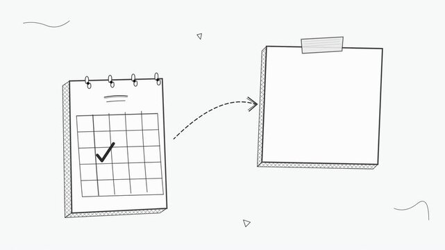Handwritten calendar date with a checkmark and payment due notification on a sticky note